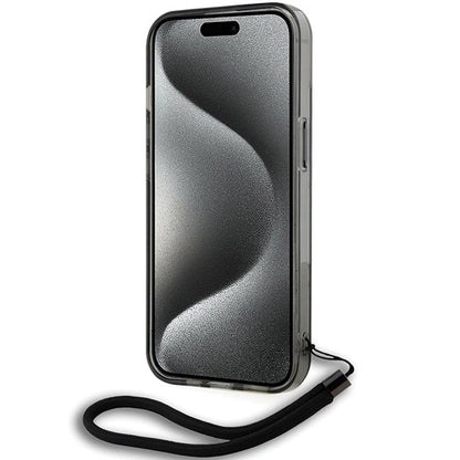 Karl Lagerfeld IML Mono KL Pattern &amp; Cord case for iPhone 15 / 14 / 13 - black_3