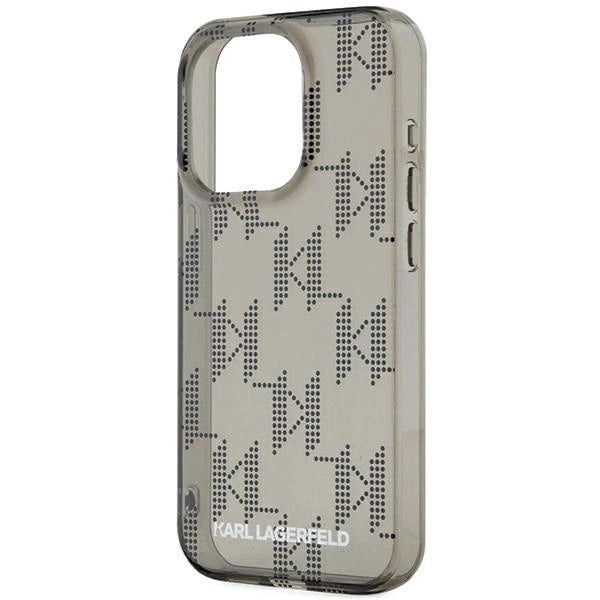 Karl Lagerfeld IML Mono KL Pattern &amp; Cord case for iPhone 15 Pro Max - black_4