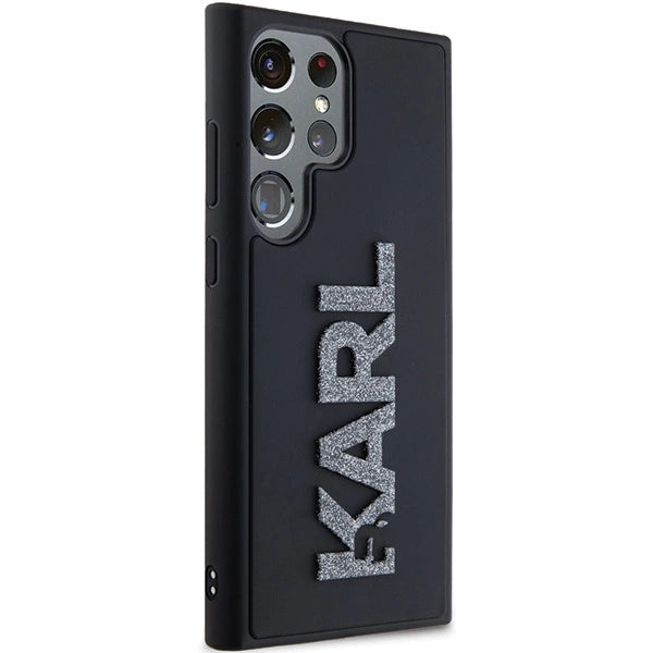 Karl Lagerfeld 3D Rubber Glitter Logo case for Samsung Galaxy S24 Ultra - black_2