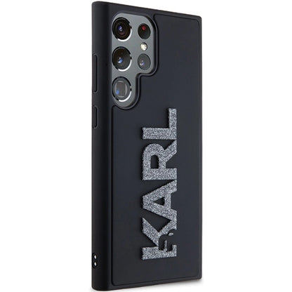 Karl Lagerfeld 3D Rubber Glitter Logo case for Samsung Galaxy S24 Ultra - black_2