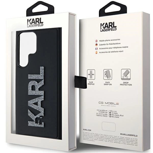 Karl Lagerfeld 3D Rubber Glitter Logo case for Samsung Galaxy S24 Ultra - black_6