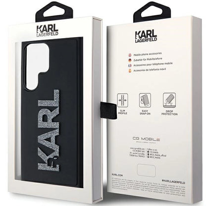 Karl Lagerfeld 3D Rubber Glitter Logo case for Samsung Galaxy S24 Ultra - black_6