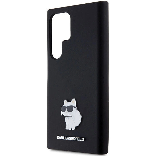 Karl Lagerfeld Silicone Choupette Metal Pin case for Samsung Galaxy S24 Ultra - black_5