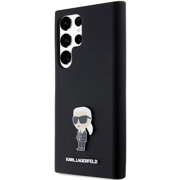 Karl Lagerfeld Silicone Ikonik Metal Pin case for Samsung Galaxy S24 Ultra - black_1