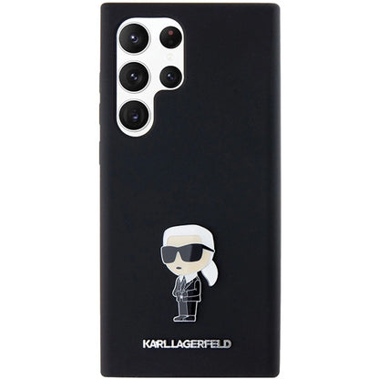 Karl Lagerfeld Silicone Ikonik Metal Pin case for Samsung Galaxy S24 Ultra - black_2