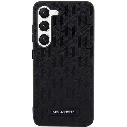Karl Lagerfeld Saffiano Mono Metal Logo case for Samsung Galaxy S24+ - black_2