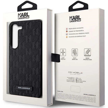 Karl Lagerfeld Saffiano Mono Metal Logo case for Samsung Galaxy S24+ - black_7