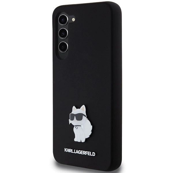 Karl Lagerfeld Silicone Choupette Metal Pin case for Samsung Galaxy S24+ - black_1