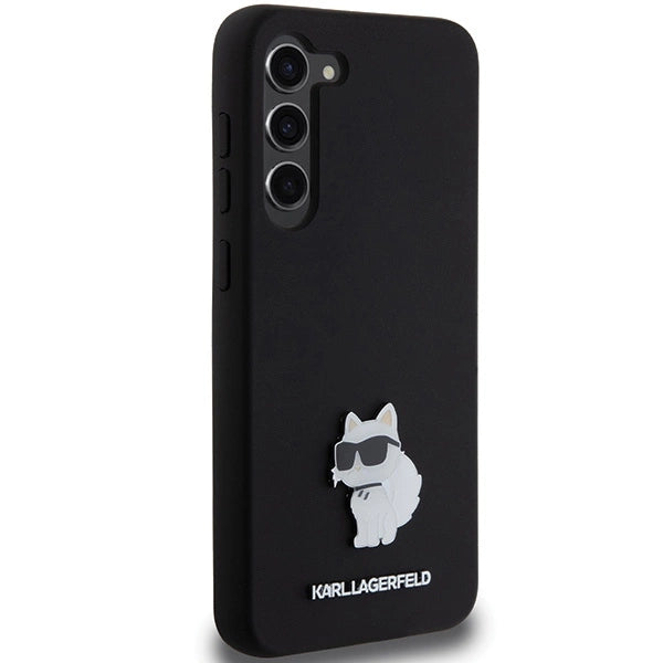 Karl Lagerfeld Silicone Choupette Metal Pin case for Samsung Galaxy S24+ - black_3