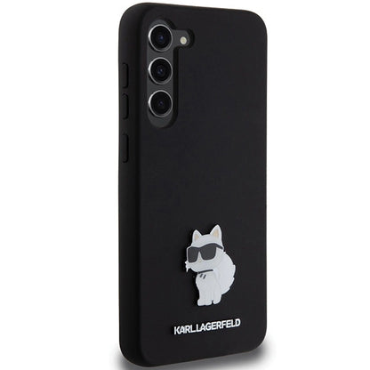 Karl Lagerfeld Silicone Choupette Metal Pin case for Samsung Galaxy S24+ - black_3