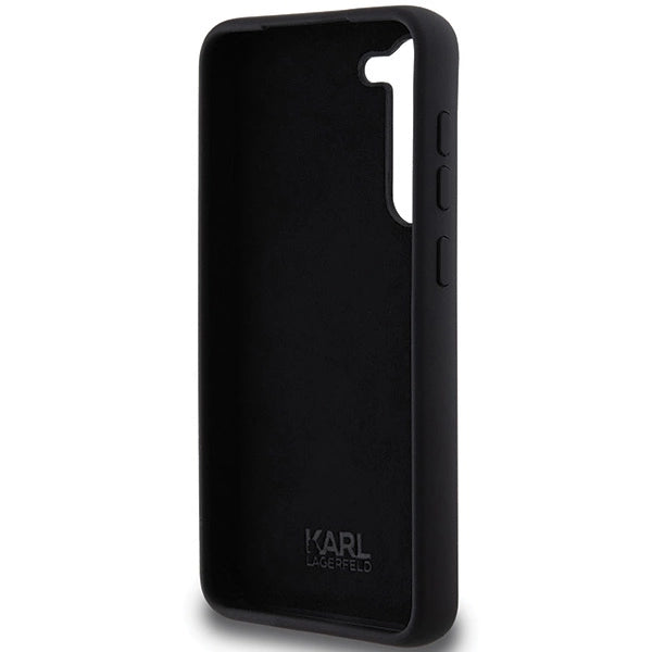 Karl Lagerfeld Silicone Choupette Metal Pin case for Samsung Galaxy S24+ - black_6