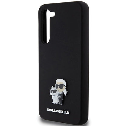 Karl Lagerfeld Silicone Karl&amp;Choupette Metal Pin case for Samsung Galaxy S24+ - black_5