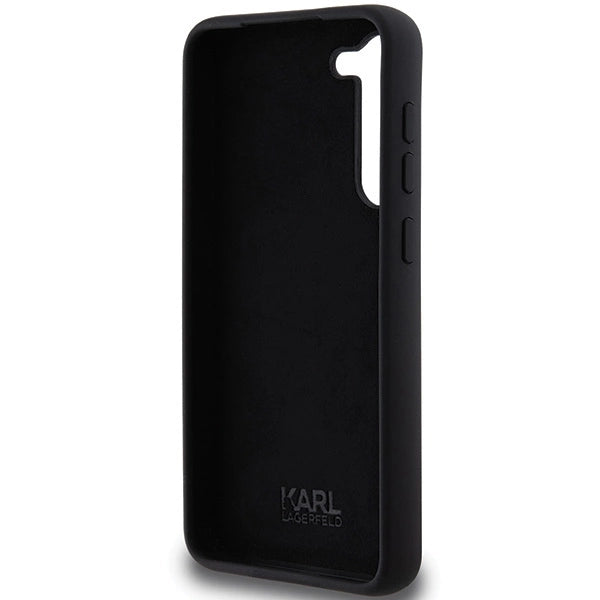 Karl Lagerfeld Silicone Karl&amp;Choupette Metal Pin case for Samsung Galaxy S24+ - black_6