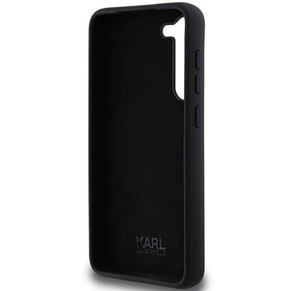 Karl Lagerfeld Silicone Karl&amp;Choupette Metal Pin case for Samsung Galaxy S24+ - black_6