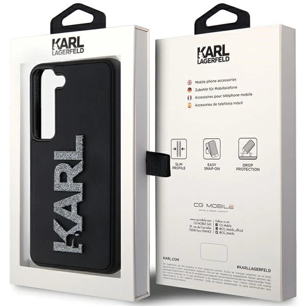 Karl Lagerfeld 3D Rubber Glitter Logo case for Samsung Galaxy S24 - black_7