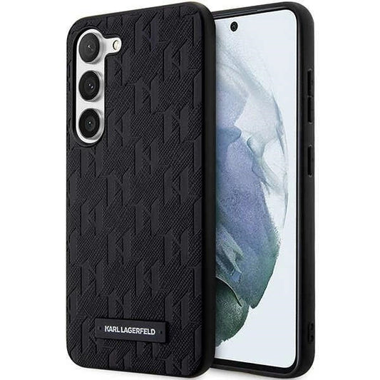 Karl Lagerfeld Saffiano Mono Metal Logo case for Samsung Galaxy S24 - black_0