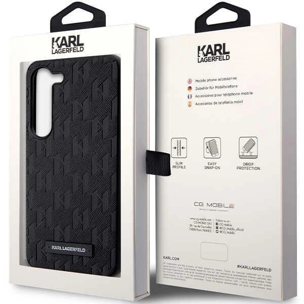 Karl Lagerfeld Saffiano Mono Metal Logo case for Samsung Galaxy S24 - black_7