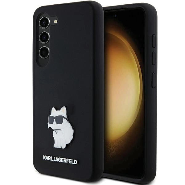 Karl Lagerfeld Silicone Choupette Metal Pin case for Samsung Galaxy S24 - black_0