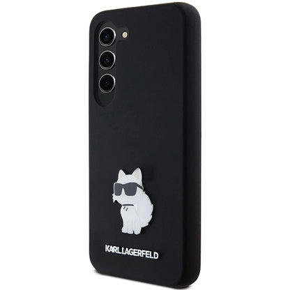 Karl Lagerfeld Silicone Choupette Metal Pin case for Samsung Galaxy S24 - black_1