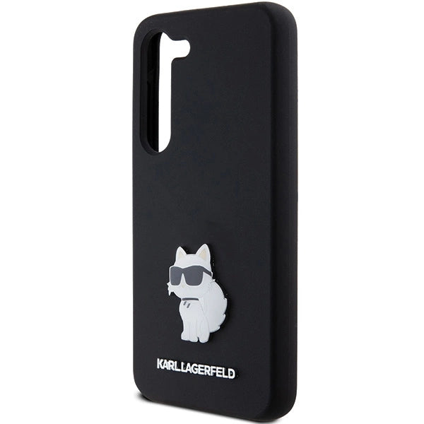 Karl Lagerfeld Silicone Choupette Metal Pin case for Samsung Galaxy S24 - black_5