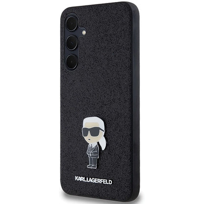 Karl Lagerfeld Fixed Glitter Ikonik Logo Metal Pin case for Samsung Galaxy A35 - black_1
