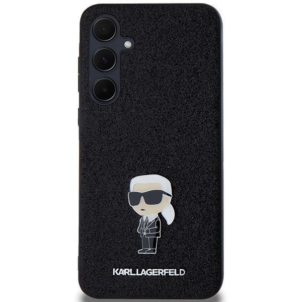 Karl Lagerfeld Fixed Glitter Ikonik Logo Metal Pin case for Samsung Galaxy A35 - black_2