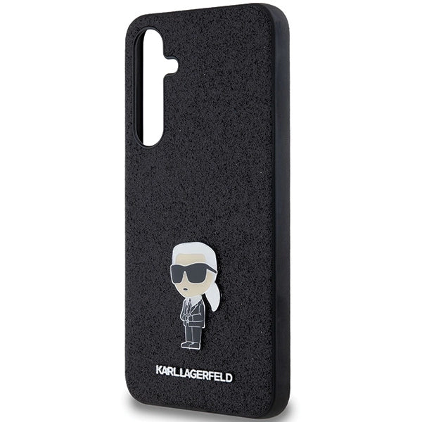 Karl Lagerfeld Fixed Glitter Ikonik Logo Metal Pin case for Samsung Galaxy A35 - black_5