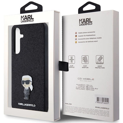 Karl Lagerfeld Fixed Glitter Ikonik Logo Metal Pin case for Samsung Galaxy A35 - black_7