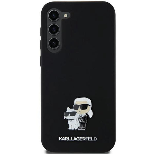 Karl Lagerfeld Silicone Karl&amp;Choupette Metal Pin case for Samsung Galaxy A35 - black_0