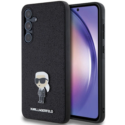 Karl Lagerfeld Fixed Glitter Ikonik Logo Metal Pin case for Samsung Galaxy A55 - black_0