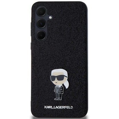 Karl Lagerfeld Fixed Glitter Ikonik Logo Metal Pin case for Samsung Galaxy A55 - black_2