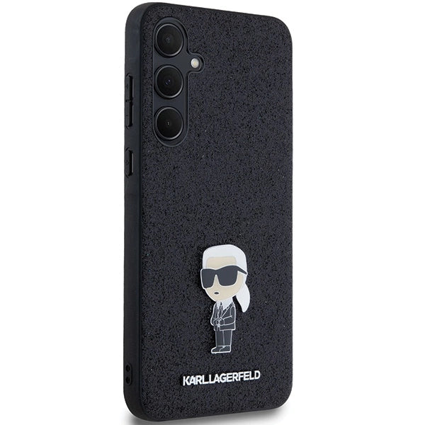Karl Lagerfeld Fixed Glitter Ikonik Logo Metal Pin case for Samsung Galaxy A55 - black_3