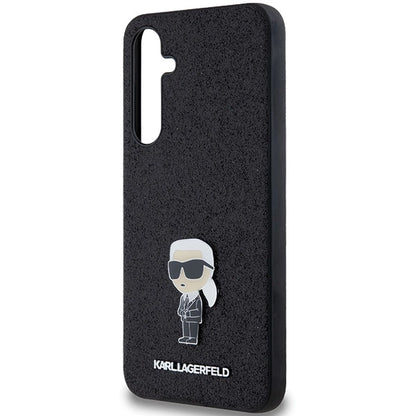 Karl Lagerfeld Fixed Glitter Ikonik Logo Metal Pin case for Samsung Galaxy A55 - black_5