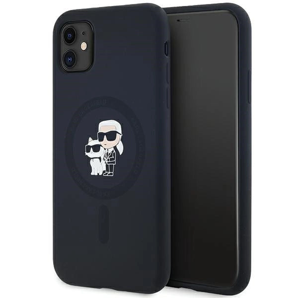 Karl Lagerfeld Silicone Karl&amp;Choupette MagSafe case for iPhone 11 / Xr - black_0