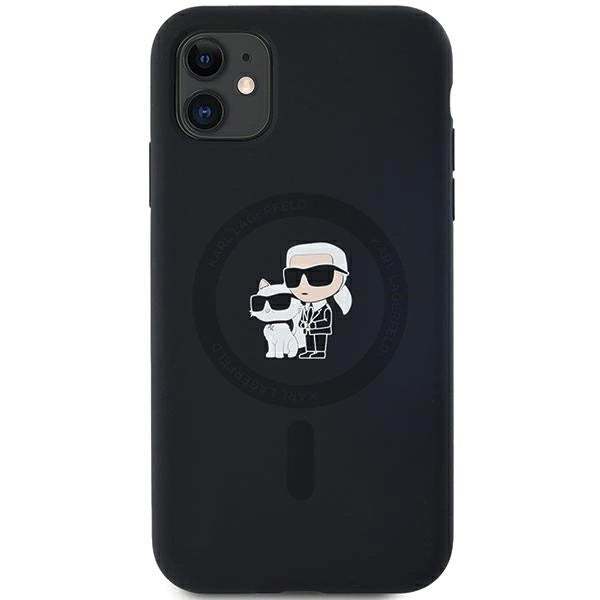 Karl Lagerfeld Silicone Karl&amp;Choupette MagSafe case for iPhone 11 / Xr - black_2