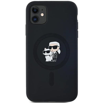 Karl Lagerfeld Silicone Karl&amp;Choupette MagSafe case for iPhone 11 / Xr - black_2