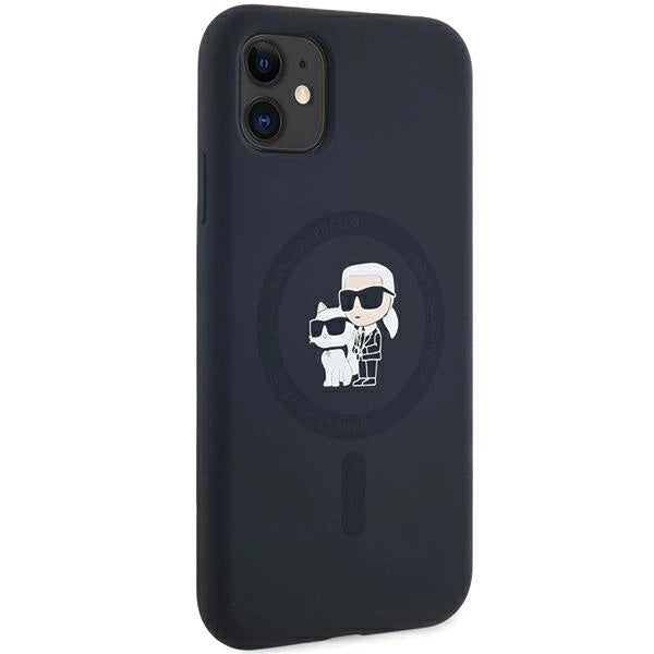 Karl Lagerfeld Silicone Karl&amp;Choupette MagSafe case for iPhone 11 / Xr - black_3