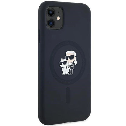 Karl Lagerfeld Silicone Karl&amp;Choupette MagSafe case for iPhone 11 / Xr - black_3