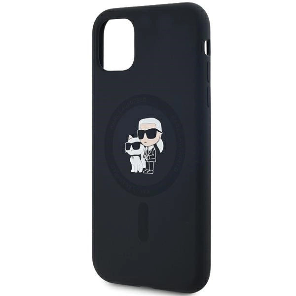 Karl Lagerfeld Silicone Karl&amp;Choupette MagSafe case for iPhone 11 / Xr - black_5