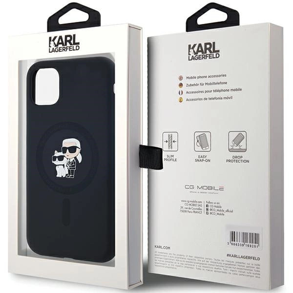 Karl Lagerfeld Silicone Karl&amp;Choupette MagSafe case for iPhone 11 / Xr - black_7