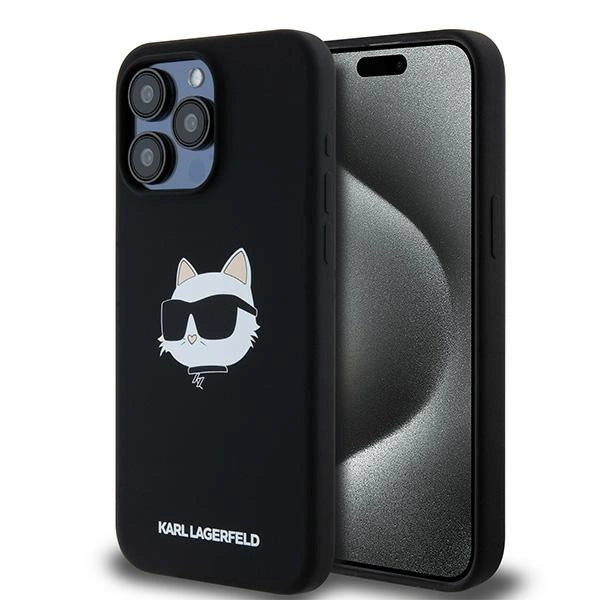 Karl Lagerfeld Silicone Choupette Head MagSafe case for iPhone 15 Pro - black_0