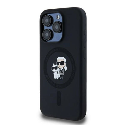 Karl Lagerfeld Silicone Karl&amp;Choupette MagSafe case for iPhone 15 Pro - black_1