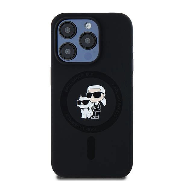 Karl Lagerfeld Silicone Karl&amp;Choupette MagSafe case for iPhone 15 Pro - black_2
