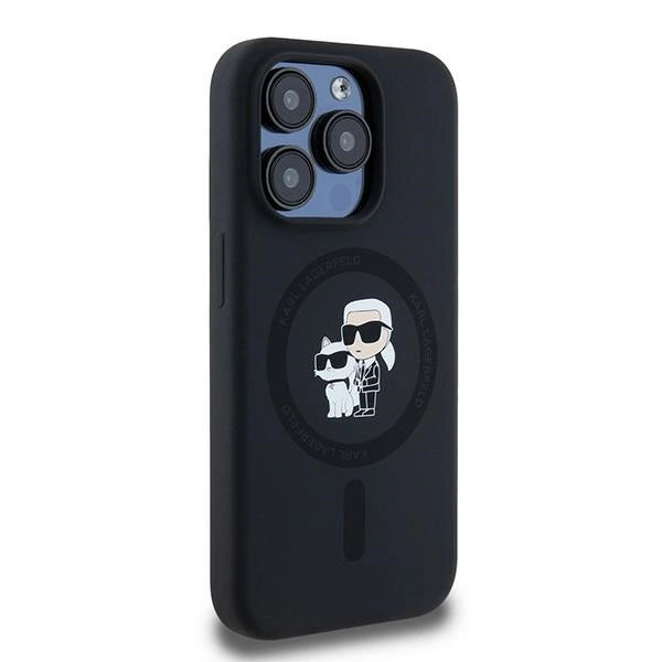 Karl Lagerfeld Silicone Karl&amp;Choupette MagSafe case for iPhone 15 Pro - black_3