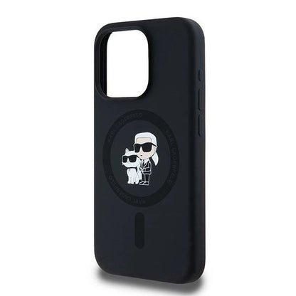 Karl Lagerfeld Silicone Karl&amp;Choupette MagSafe case for iPhone 15 Pro - black_5