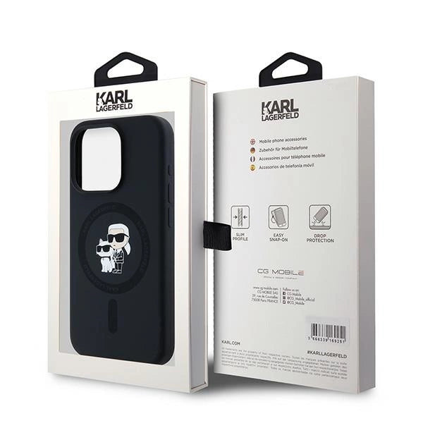 Karl Lagerfeld Silicone Karl&amp;Choupette MagSafe case for iPhone 15 Pro - black_7