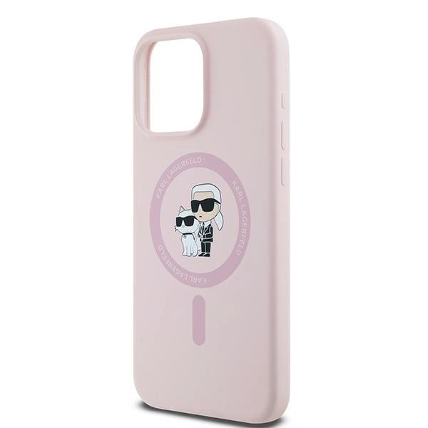 Karl Lagerfeld Silicone Karl&amp;Choupette MagSafe case for iPhone 15 Pro - pink_5