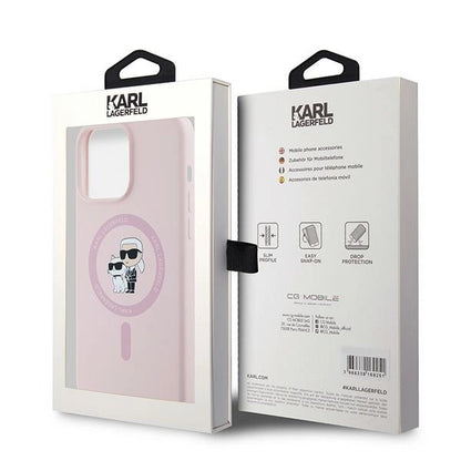 Karl Lagerfeld Silicone Karl&amp;Choupette MagSafe case for iPhone 15 Pro - pink_7