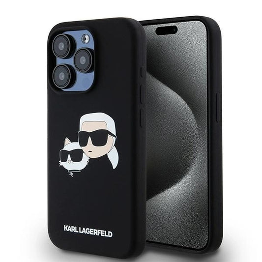 Karl Lagerfeld Silicone Karl&amp;Choupette MagSafe case for iPhone 15 Pro - black_0