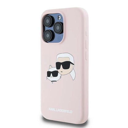Karl Lagerfeld Silicone Karl&amp;Choupette MagSafe case for iPhone 15 Pro - pink_1